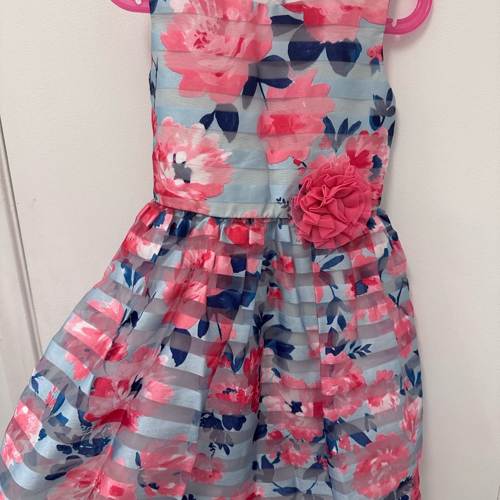 Jona Michelle Pink and Blue Floral Dress